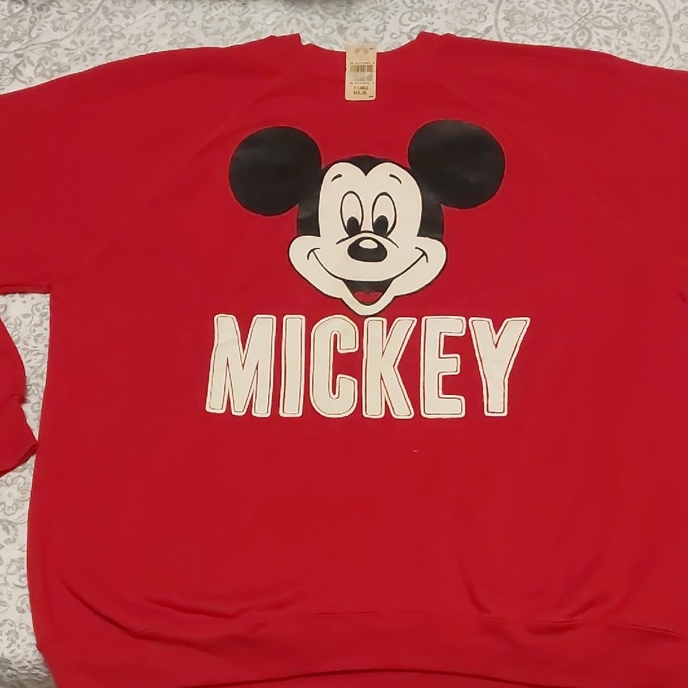 Disney Red and Black Mickey Mouse Sweatshirt
